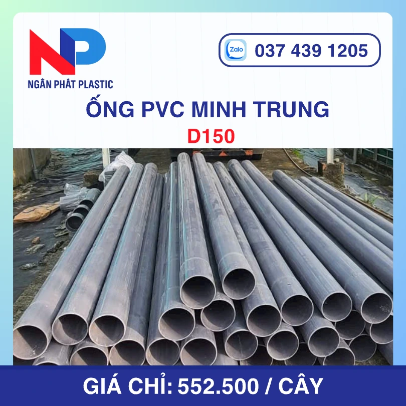 Ống Nhựa UPVC D150 Minh Trung Bơm Cát
